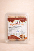 Packaged Soy Millets Cookies with Matrika Haat label on a beige background