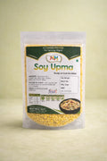 Package of Soy Upma with brand logo on a light yellow background